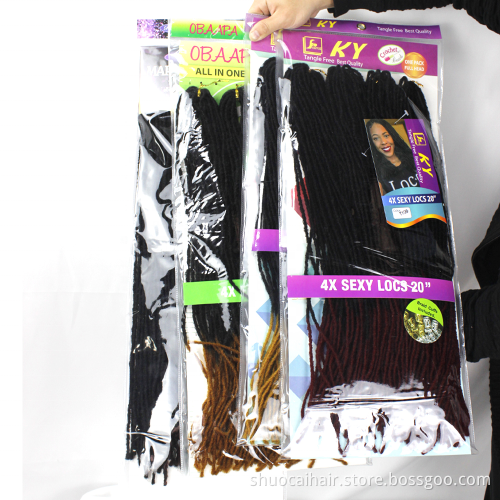 SC Soft Deadlocks Sister Locks Afro Crochet Braids Ombre Color 20 Inch Blonde Synthetic Hair for Women Faux Locs Crochet Hair